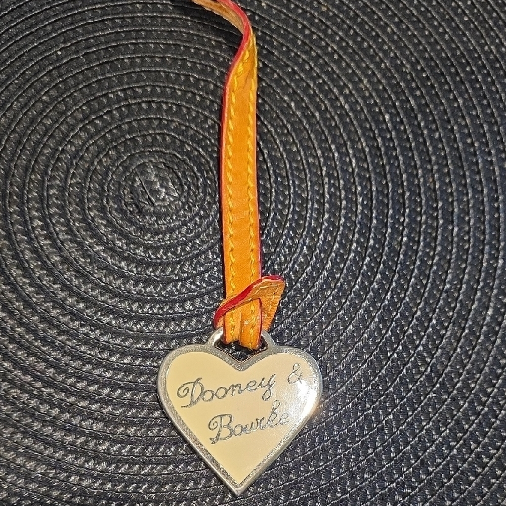 Dooney & Bourke Silver Heart Charm with Orange Accent